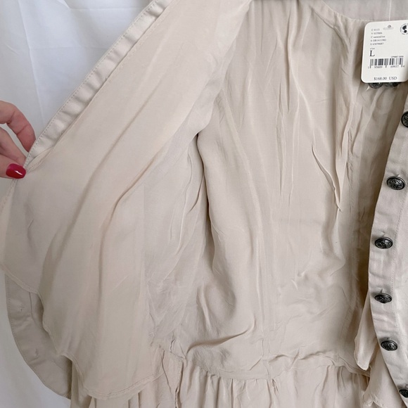 Free People Ruffles Romance Jacket NWT size Large. Hard to find! Natural color - Picture 5 of 6